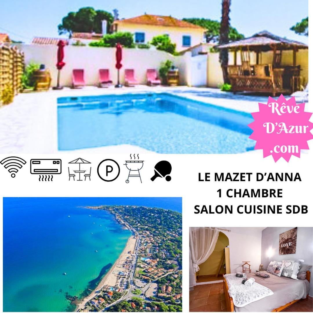 Reve D'Azur, Mazet En Bord De Mer, Parking, Piscine Partagee, Terrasse Bbq & Draps Inclus La Nartelle, 1 Salon, 1 Chambre, 1 Cuisine , 1 Sdb Sainte-Maxime Exterior foto